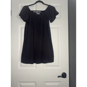 Z Supply Flutter Ruffle Sleeve Off The Shoulder Dress Navy Medium Nwt 52